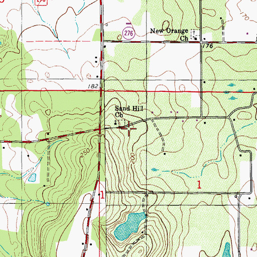 Topographic Map of Sand Hill School, FL
