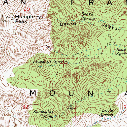 Topographic Map of Flagstaff Spring, AZ