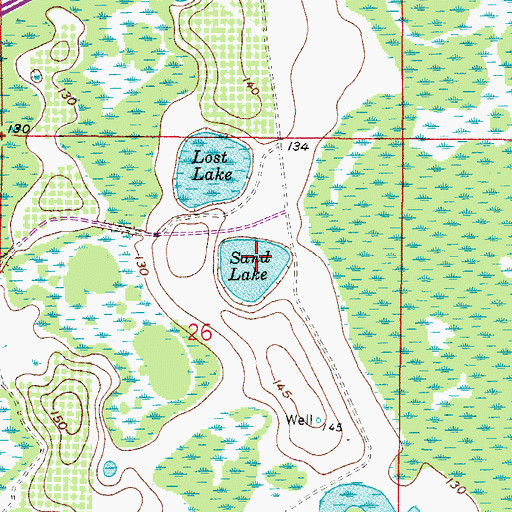 Topographic Map of Sand Lake, FL