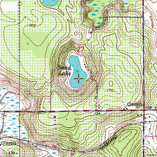 Topographic Map of Sand Lake, FL