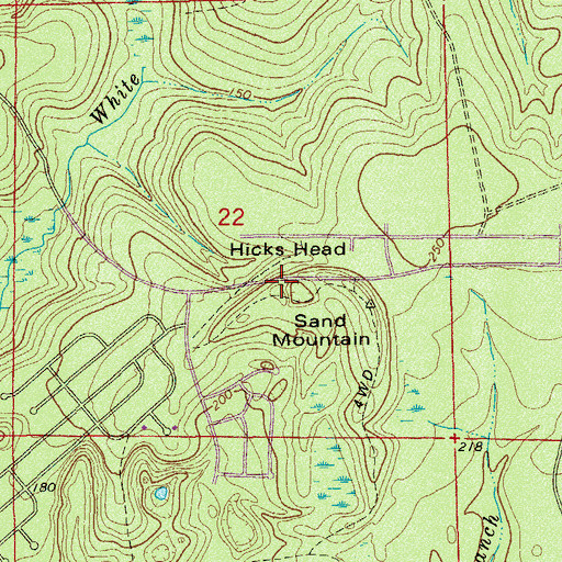 Topographic Map of Sand Mountain, FL
