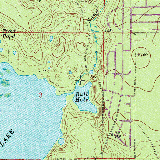 Topographic Map of Sand Mountain Branch, FL