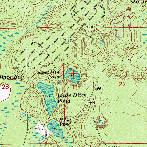 Topographic Map of Sand Mountain Pond, FL