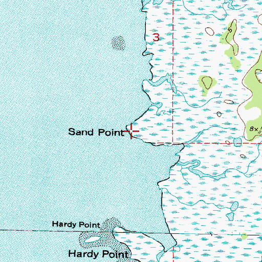 Topographic Map of Sand Point, FL