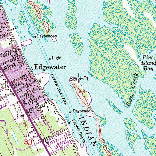 Topographic Map of Sand Point, FL
