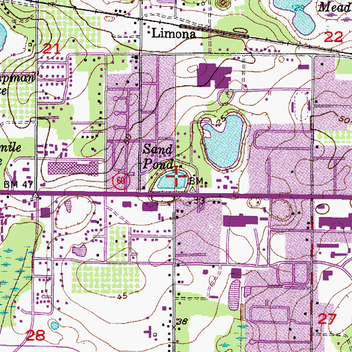 Topographic Map of Sand Pond, FL