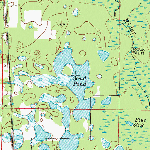 Topographic Map of Sand Pond, FL