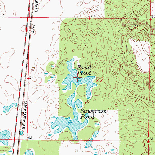 Topographic Map of Sand Pond, FL