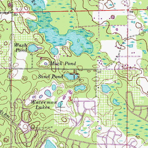 Topographic Map of Sand Pond, FL