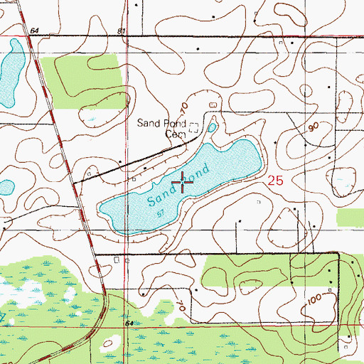 Topographic Map of Sand Pond, FL