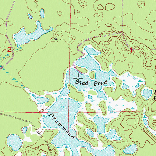 Topographic Map of Sand Pond, FL