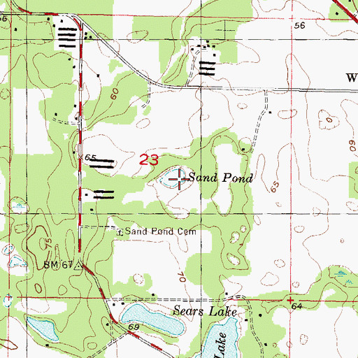 Topographic Map of Sand Pond, FL
