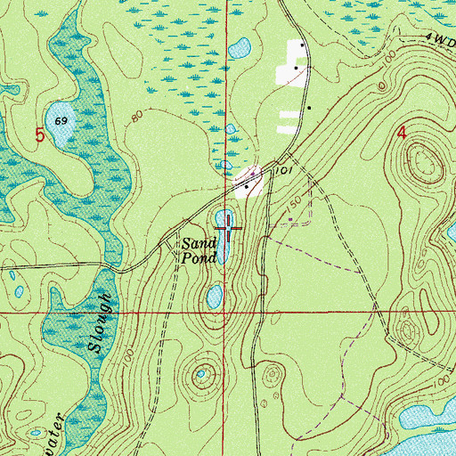 Topographic Map of Sand Pond, FL