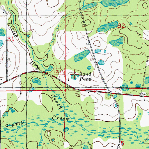 Topographic Map of Sand Pond, FL