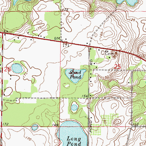 Topographic Map of Sand Pond, FL
