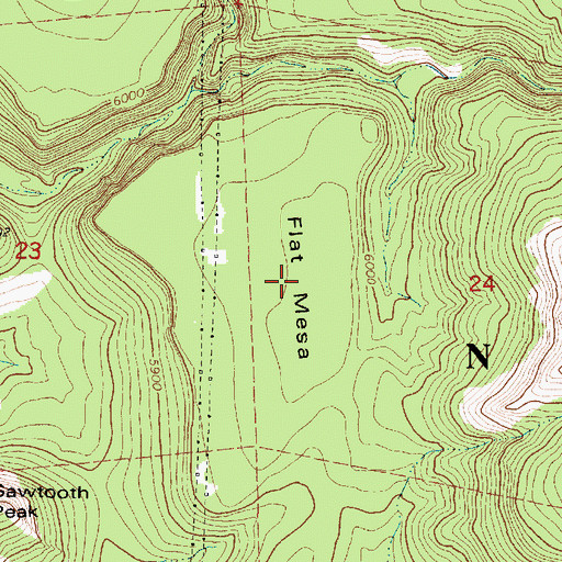 Topographic Map of Flat Mesa, AZ
