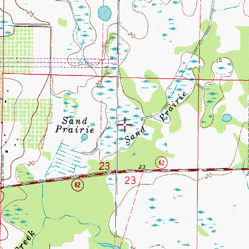 Topographic Map of Sand Prairie, FL