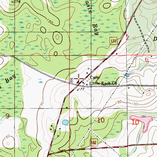 Topographic Map of Sand Ridge School, FL