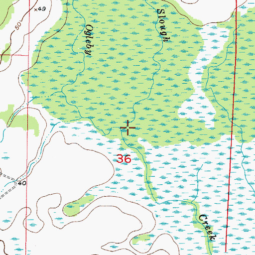 Topographic Map of Sand Slough, FL