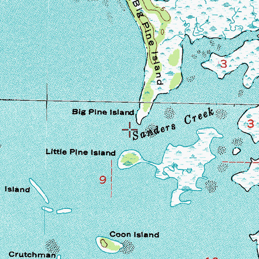 Topographic Map of Sanders Creek, FL