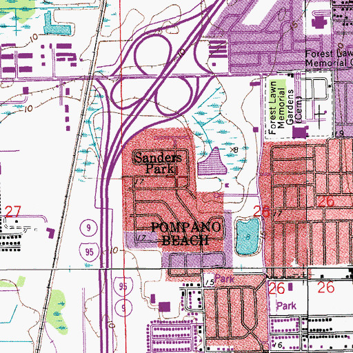 Topographic Map of Sanders Park, FL