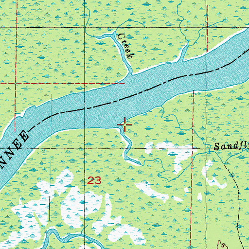 Topographic Map of Sandfly Creek, FL
