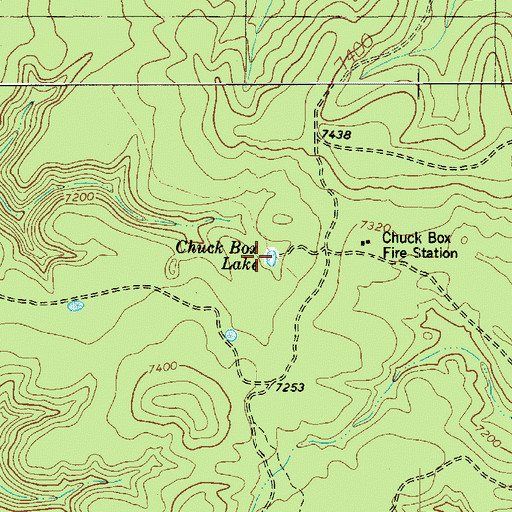 Topographic Map of Chuck Box Lake, AZ