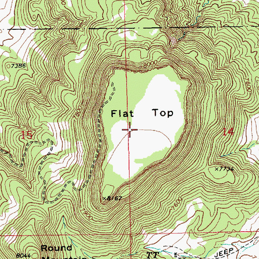 Topographic Map of Flat Top, AZ