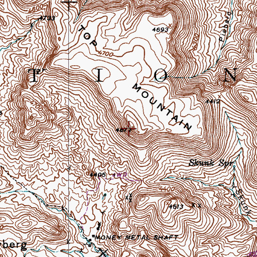 Topographic Map of Flat Top Mountain, AZ