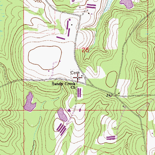 Topographic Map of Sandy Creek Church, FL