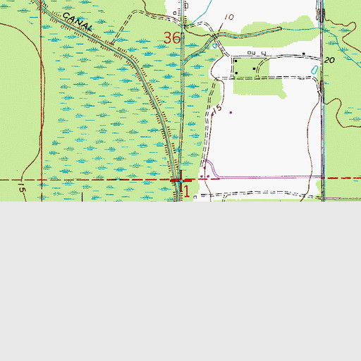 Topographic Map of Sandy Drain, FL