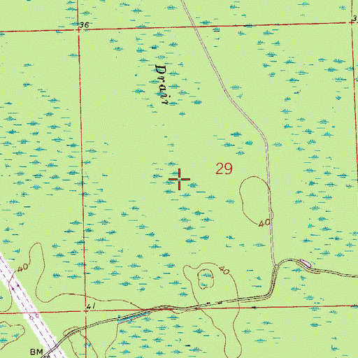 Topographic Map of Sandy Drain, FL