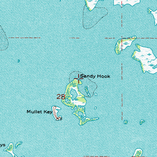 Topographic Map of Sandy Hook, FL