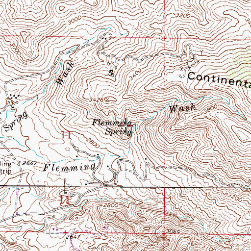 Topographic Map of Flemming Spring, AZ