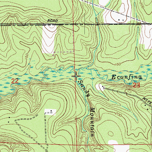 Topographic Map of Sandy Mountain Branch, FL