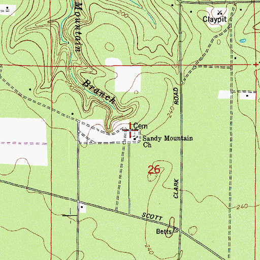 Topographic Map of Sandy Mount Church, FL