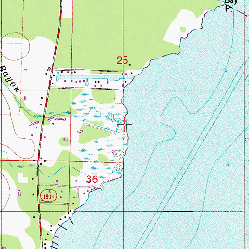Topographic Map of Sandy Point Bayou, FL