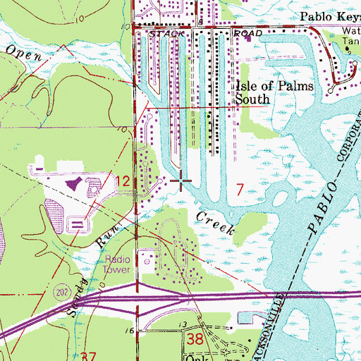 Topographic Map of Sandy Run, FL