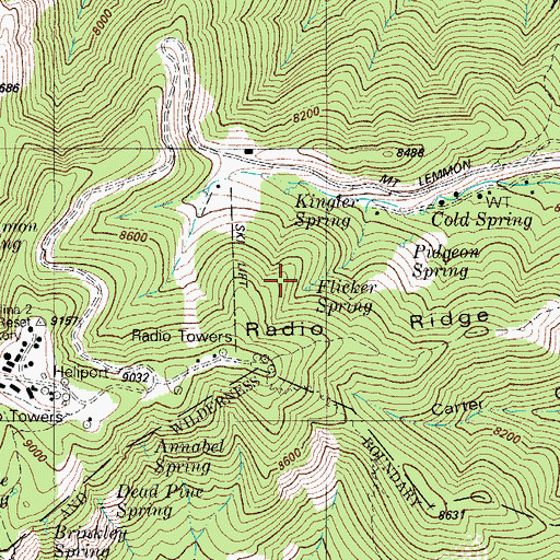Topographic Map of Flicker Spring, AZ