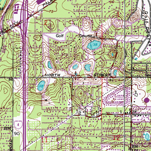 Topographic Map of Sanlando Springs, FL