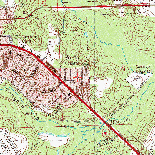 Topographic Map of Santa Clara, FL