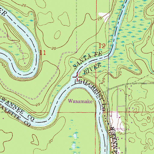 Topographic Map of Santa Fe River, FL