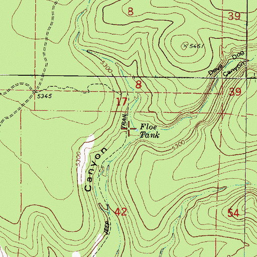 Topographic Map of Floe Tank, AZ