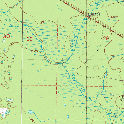 Topographic Map of Sapling Branch, FL