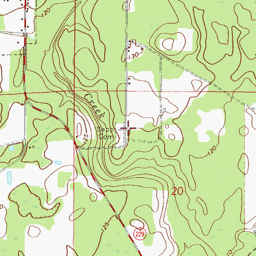 Topographic Map of Sapp Cemetery, FL