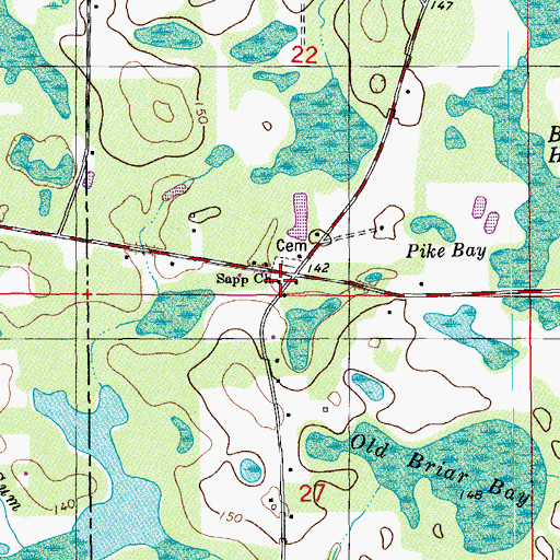 Topographic Map of Sapp Church, FL