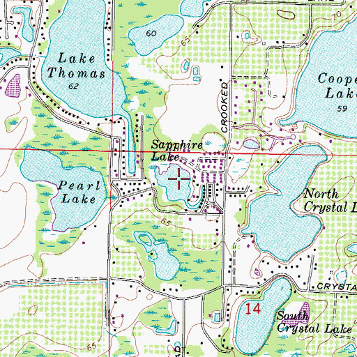 Topographic Map of Sapphire Lake, FL