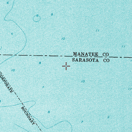 Topographic Map of Sarasota Bay, FL