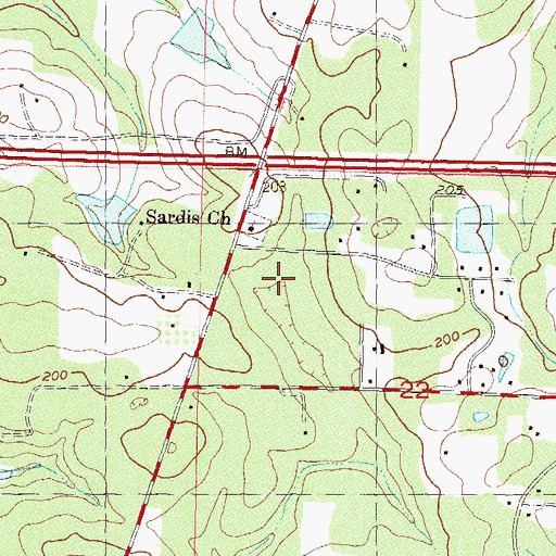 Topographic Map of Sardis Church, FL
