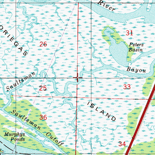 Topographic Map of Saultsman Bayou, FL